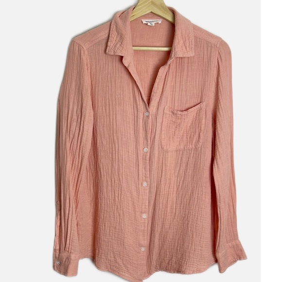 beachlunchlounge Tops Beachlunchlounge Cotton Gauze Button Down